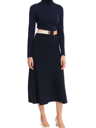 Тёмно-синяя юбка MAX&CO: фото 2 - Invogue