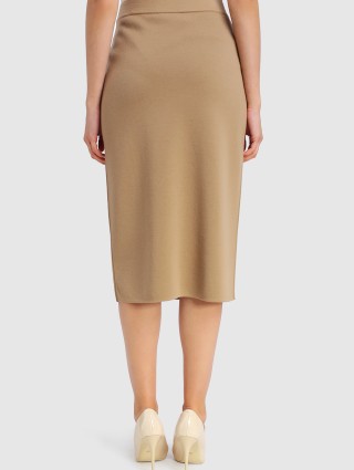 Бежевая юбка MAX MARA: фото 4 - Invogue