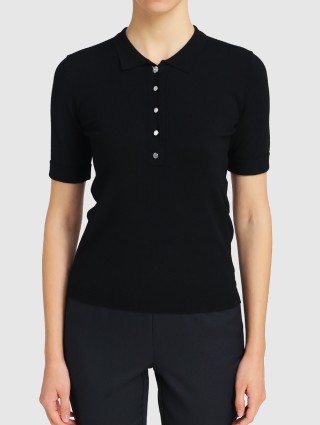 Чёрная футболка MARELLA: фото 3 - Invogue