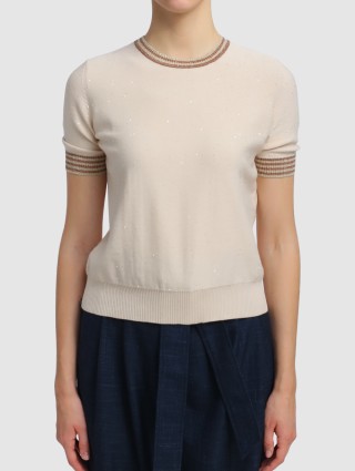 Молочная футболка MARELLA: фото 3 - Invogue