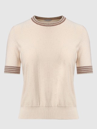 Молочная футболка MARELLA: фото - Invogue