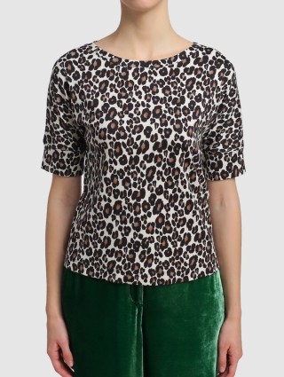 Коричневая футболка MARC CAIN: фото 2 - Invogue