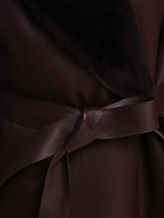 Бордовая дубленка MAX MARA: фото 5 - Invogue