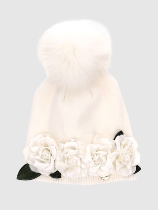 Кремовая шапка MONNALISA: фото - Invogue