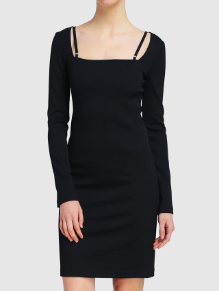 Чёрное платье HELMUT LANG: фото 3 - Invogue