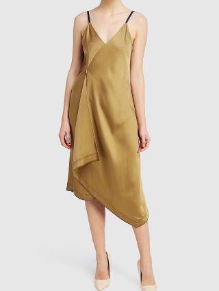 Коричневое платье HELMUT LANG: фото 1 - Invogue