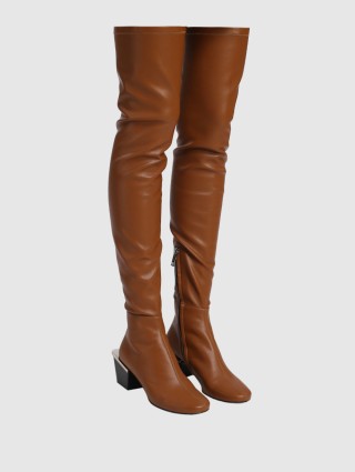 Коричневые сапоги SPORTMAX: фото - Invogue