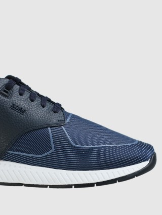 Синие кроссовки BOSS: фото 4 - Invogue