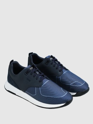 Синие кроссовки BOSS: фото 1 - Invogue