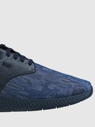 Синие кроссовки BOSS: фото 4 - Invogue