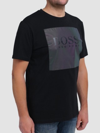 Чорна футболка BOSS : фото 3 - Invogue