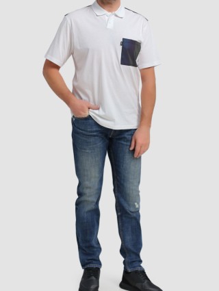 Белое поло BOSS: фото 1 - Invogue