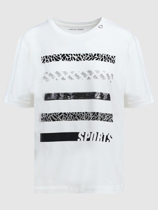 Молочная футболка MARC CAIN: фото - Invogue