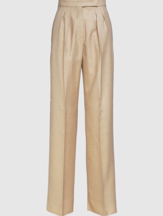 Молочные брюки MAX MARA: фото - Invogue