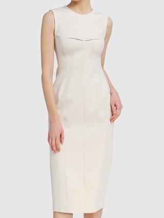 Молочное платье SPORTMAX: фото 3 - Invogue