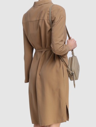 Бежевое платье MAX MARA: фото 4 - Invogue