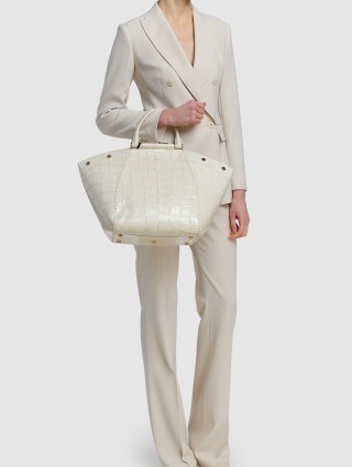 Молочные брюки MAX MARA: фото 1 - Invogue