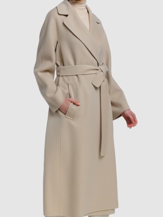 Бежевое пальто MAX MARA: фото 3 - Invogue