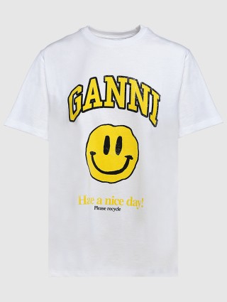 Белая футболка GANNI: фото - Invogue