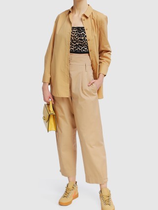 Бежевая рубашка BY MALENE BIRGER: фото 1 - Invogue