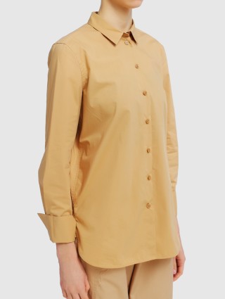Бежевая рубашка BY MALENE BIRGER: фото 3 - Invogue