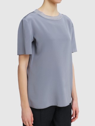 Серебристая блуза JOSEPH: фото 3 - Invogue