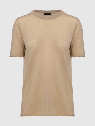 Бежевая футболка JOSEPH: фото - Invogue