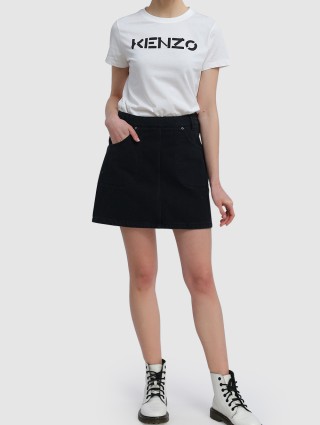 Чёрная юбка KENZO: фото 1 - Invogue