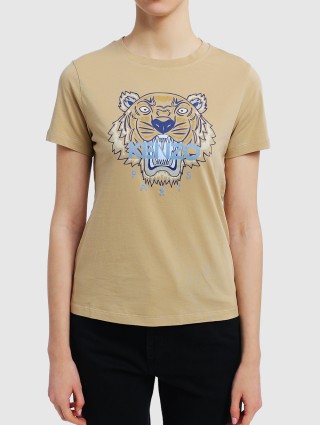 Бежевая футболка KENZO: фото 2 - Invogue