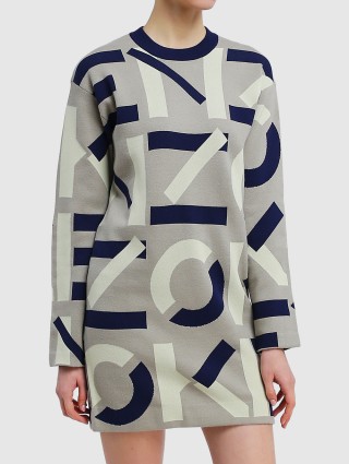 Серое платье KENZO: фото 3 - Invogue
