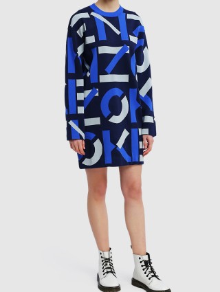 Тёмно-Синее платье KENZO: фото 1 - Invogue