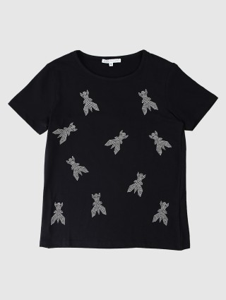 Чёрная футболка PATRIZIA PEPE KIDS: фото - Invogue