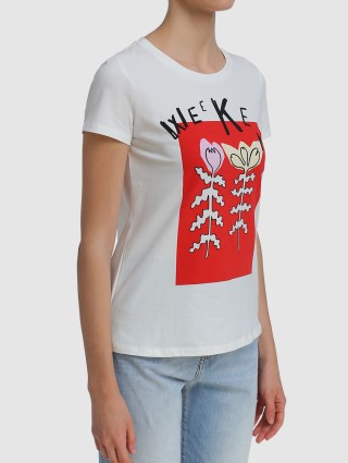 Белая футболка WEEKEND MAX MARA: фото 3 - Invogue