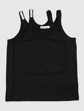 Чёрная майка DOLCE&GABBANA KIDS: фото - Invogue