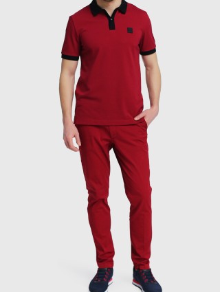 Красное поло BOSS: фото 1 - Invogue