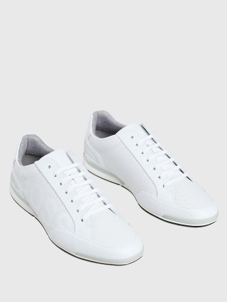 Белые кеды BOSS: фото 1 - Invogue