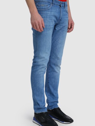 Бирюзовые джинсы BOSS: фото 3 - Invogue