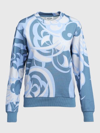 Голубой свитшот KENZO: фото - Invogue