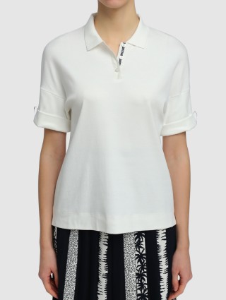 Молочное поло MARC CAIN: фото 3 - Invogue