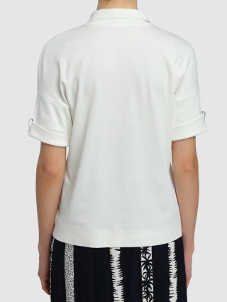 Молочное поло MARC CAIN: фото 4 - Invogue