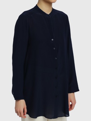 Тёмно-синяя рубашка MARELLA: фото 3 - Invogue