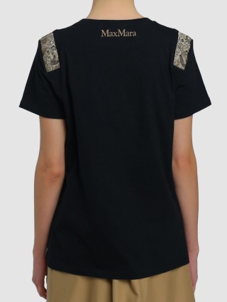 Чёрная футболка MAX MARA: фото 4 - Invogue