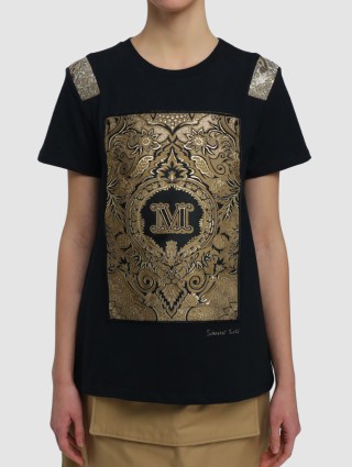 Чёрная футболка MAX MARA: фото 3 - Invogue