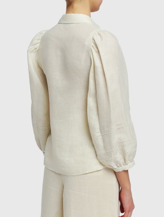 Молочная рубашка WEEKEND MAX MARA: фото 4 - Invogue