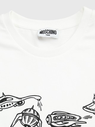 Белая футболка MOSCHINO KIDS: фото 2 - Invogue