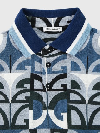 Голубое поло DOLCE&GABBANA KIDS: фото 3 - Invogue