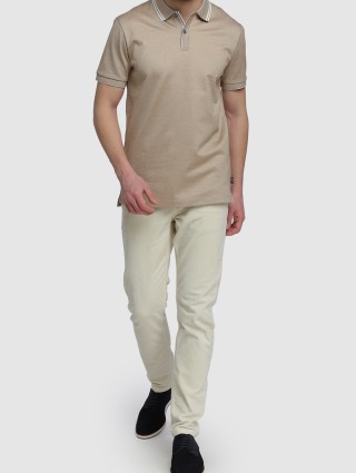 Бежевое поло BOSS: фото 1 - Invogue