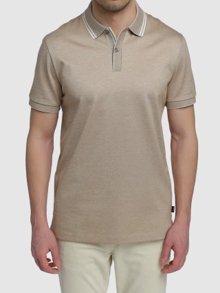 Бежевое поло BOSS: фото 3 - Invogue