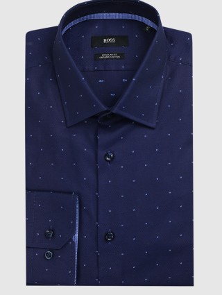 Синяя рубашка BOSS: фото 7 - Invogue