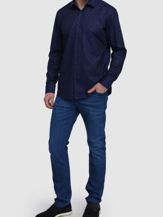 Синяя рубашка BOSS: фото 1 - Invogue